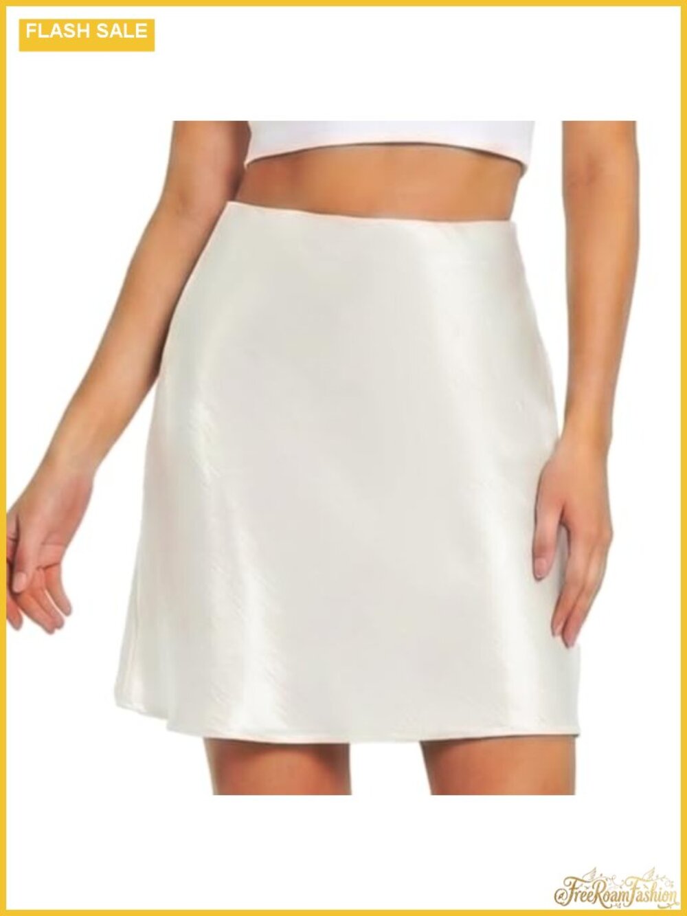 Satin Mini Skirt High Waist A-Line Party Club Night Out
